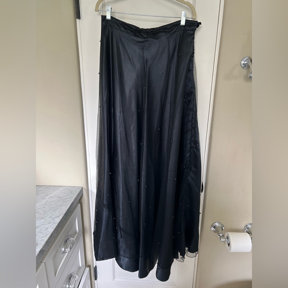 Handmade Lehenga Skirt in Black with Beaded Details